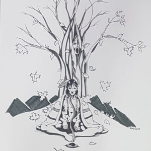 Autumn by Bill Roy original illustration ink on paper  8.5″x 11″