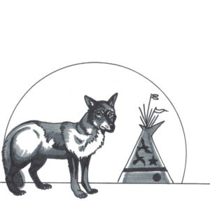 Guard Dog by Bill Roy original illustration ink on paper  8.5″x 11″