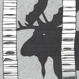 “Moose” original illustration by Christopher Chambaud felt-tip on paperboard  8.5″x 11″