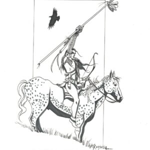 “War Horse” by Bill Roy original illustration ink on paper  8.5″x 11″