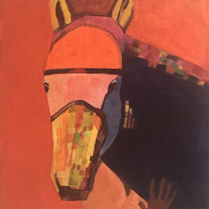 “Lakota Boy’s Horse” by Linus Woods acrylic on canvas  – SOLD