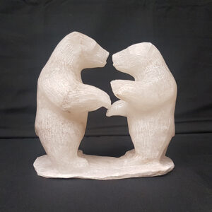 “Get off my Ice” – original Alabaster Carving by Dene Carver Anthony Antoine – SOLD