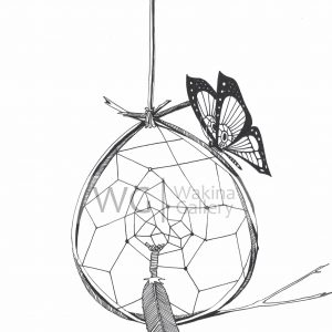 Dreamcatcher Butterfly by Bill Roy ink on paper  8.5″x 11″