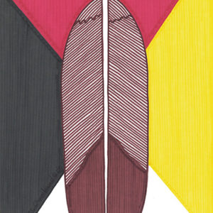Feather Shield by Christopher Chambaud felt-tip on paperboard  8.5″x 11″