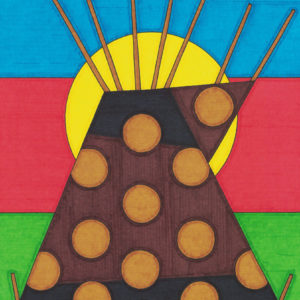 Tipi by Christopher Chambaud felt-tip on paperboard  8.5″x 11″