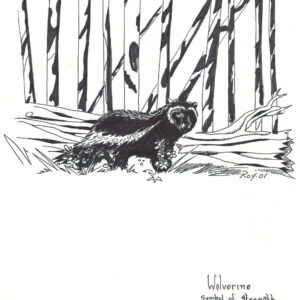 Wolverine by Bill Roy original illustration ink on paper  8.5″x 11″