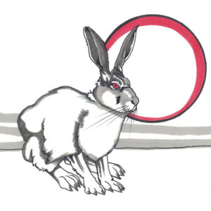 “Bunny” by Bill Roy original illustration ink on paper  8.5″x 11″