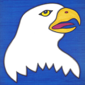 “Young Eagle” original illustration by Christopher Chambaud felt-tip on paperboard  8.5″x 11″
