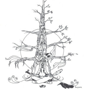 “Elder Tree” by Bill Roy original illustration ink on paper  8.5″x 11″