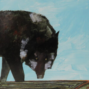 “Wolf” by Linus Woods acrylic on canvas 20″x 16″ stretched on Wood Frame