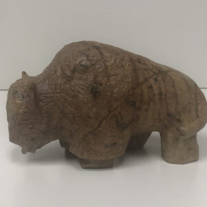 “Brown Bison” original soapstone carving by Anthony Antoine