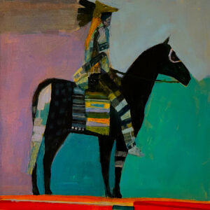 “Rider” by Linus Woods acrylic on canvas 14″x 18″ stretched on Wood Frame