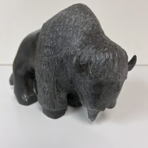“Black Bison” original soapstone carving by Anthony Antoine