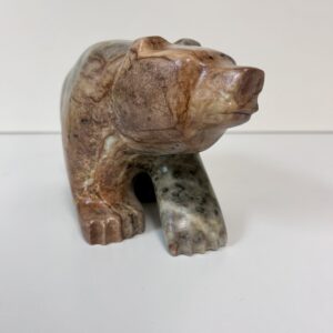 “Fall Walk – Grizzly” original soapstone carving by Anthony Antoine – SOLD
