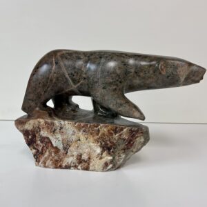“Global Warming leads to Melting Ice” original soapstone carving by Anthony Antoine