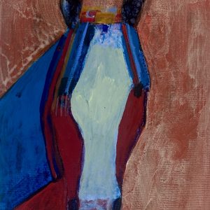 “Mom’s Horse” by Linus Woods acrylic on canvas 8″x 10″ stretched on wood frame