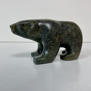 “Polar Bear” original soapstone carving by Anthony Antoine – 7″ long Polar Bear