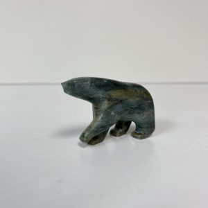 “Little Walking Polar Bear” original soapstone carving by Anthony Antoine – 3.5″ long