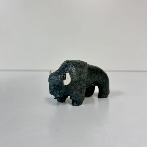 “Little Dark Bison” original soapstone carving by Anthony Antoine – 3.5″ long