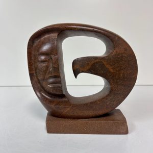 “Powerful Voice” original soapstone carving by Leo Arcand