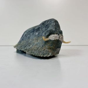 “Muskox” original soapstone carving by Anthony Antoine – 7″ long