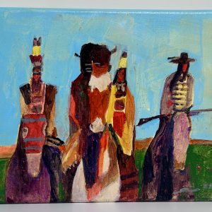 “I Follow You Down” by Linus Woods acrylic on canvas 8″x 10″ stretched on wood frame