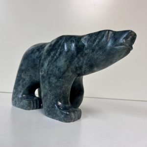 “Polar Bear” original soapstone carving by Anthony Antoine – 11″ long