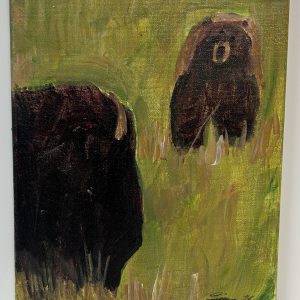 “Hello There” by Linus Woods acrylic on canvas 8″x 10″ stretched on wood frame