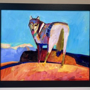 “Wolf Kill” by Linus Woods acrylic on canvas 20″x 16″ stretched on Wood Frame, framing options