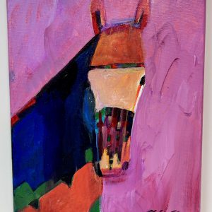 "Pink Horse" by Linus Woods acrylic on canvas 8"x 10" stretched on wood frame