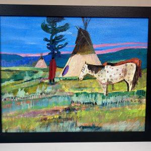 “Eagle’s Nest” by Linus Woods acrylic on canvas 20″x 16″ stretched on Wood Frame, framing options