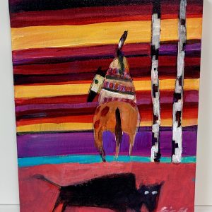 “The Life and Times of Manus Merrick” by Linus Woods acrylic on canvas 8″x 10″ stretched on wood frame – Framing Options