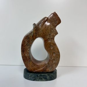 “Inner Peace” original soapstone carving by Leo Arcand